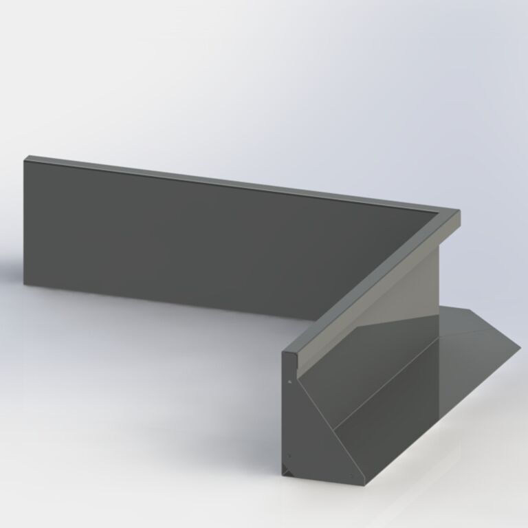 Pulverlackerad stål stödmur innerhörn 100 x 100 cm (höjd 40 cm)