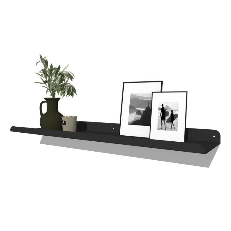 Vägghylla i pulverlackerat stål U-formad 100 x 20 cm