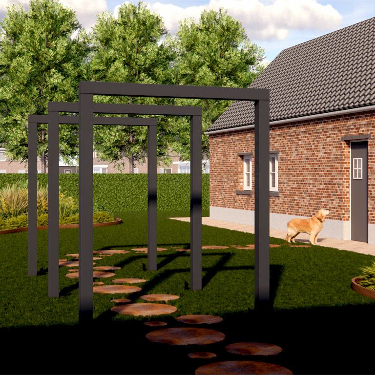 Rak pergola i pulverlackerat stål 300 cm