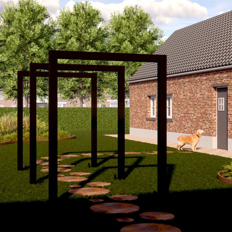 Rak pergola i pulverlackerat stål 200 cm