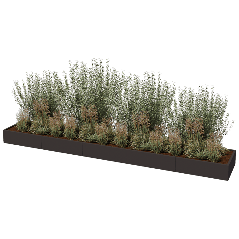 Kruka i pulverlackerat stål Texas xxl 500 x 80 cm