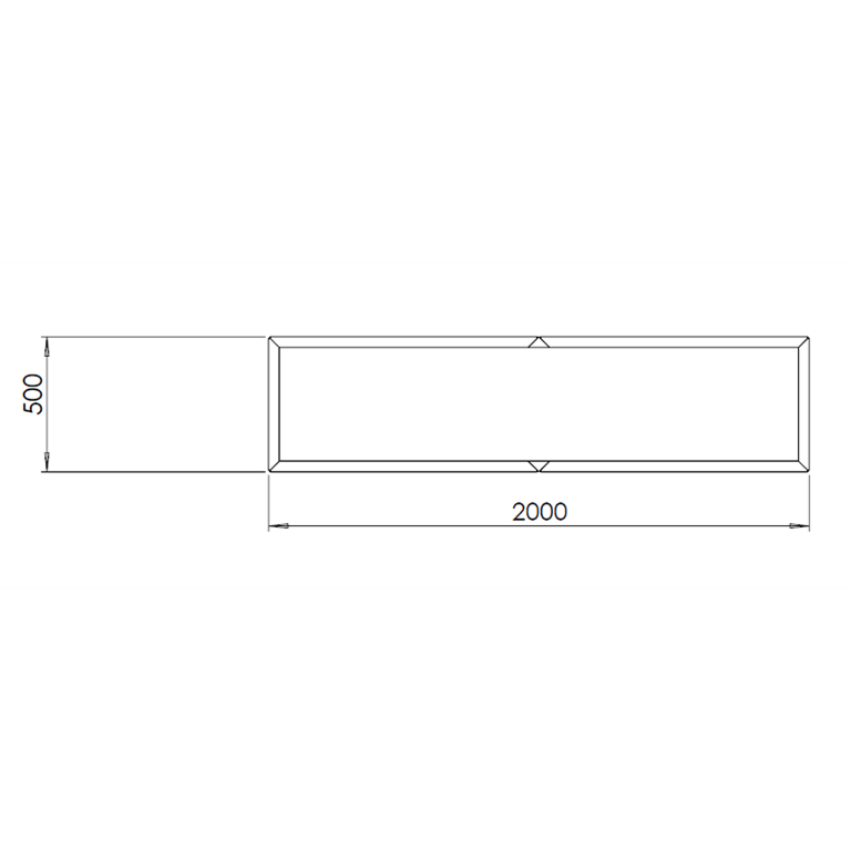 Kruka i pulverlackerat stål Texas xxl 200 x 50 cm