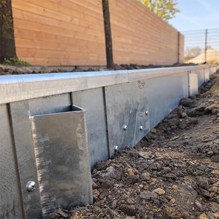 Trädgårdskant tillplanad cortenstål 13 cm komplett sats per 24 meter