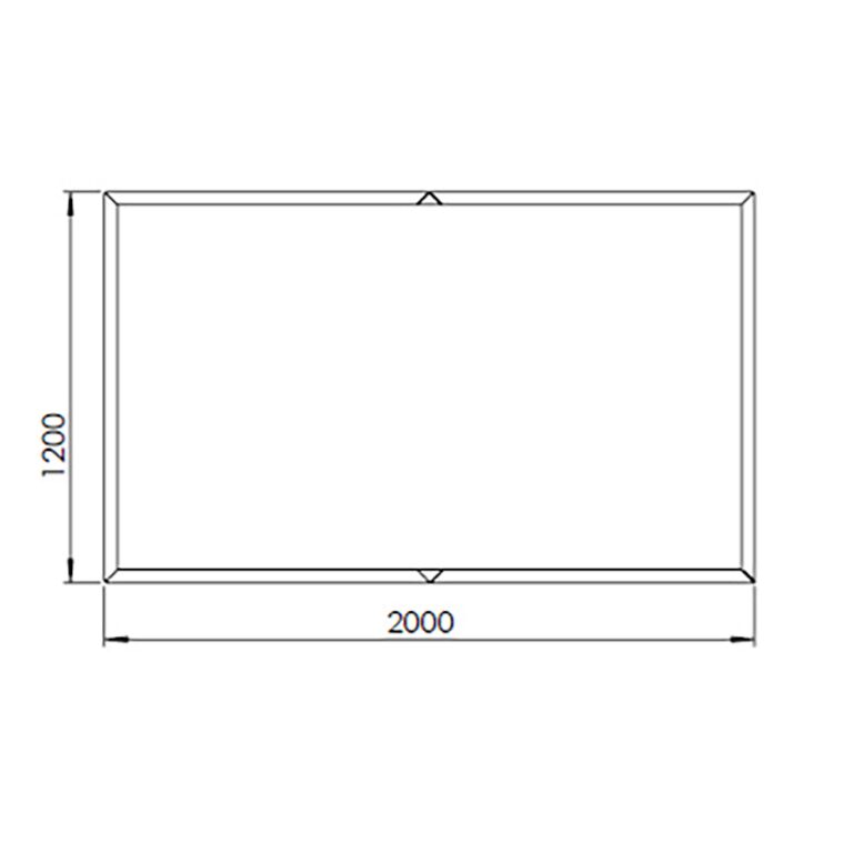 Kruka i pulverlackerat stål Texas xxl 200 x 120 cm