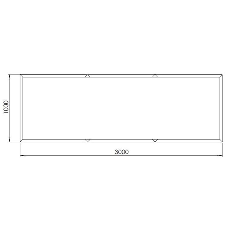 Kruka i pulverlackerat stål Texas xxl 300 x 100 cm