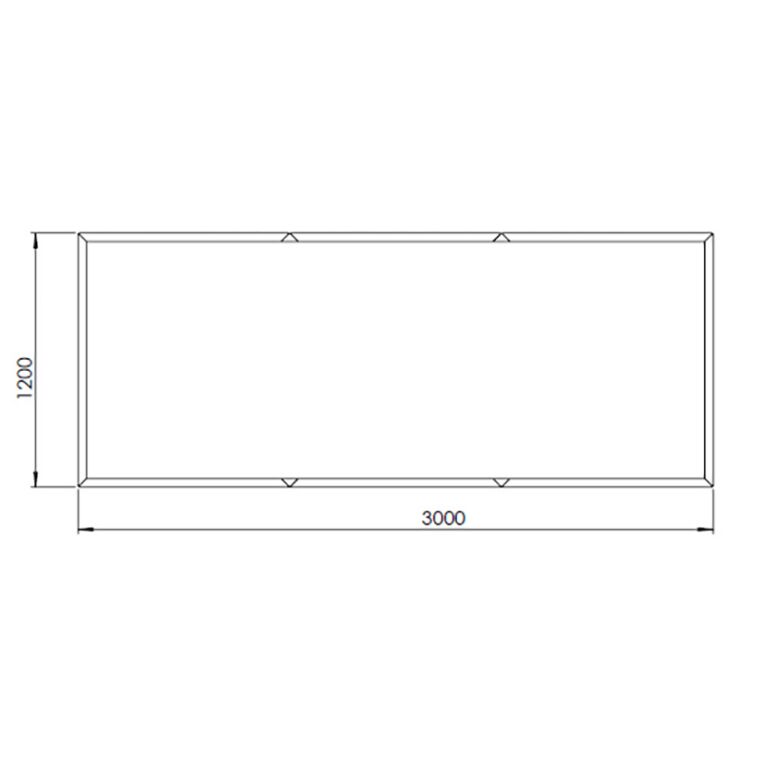 Kruka i pulverlackerat stål Texas xxl 300 x 120 cm