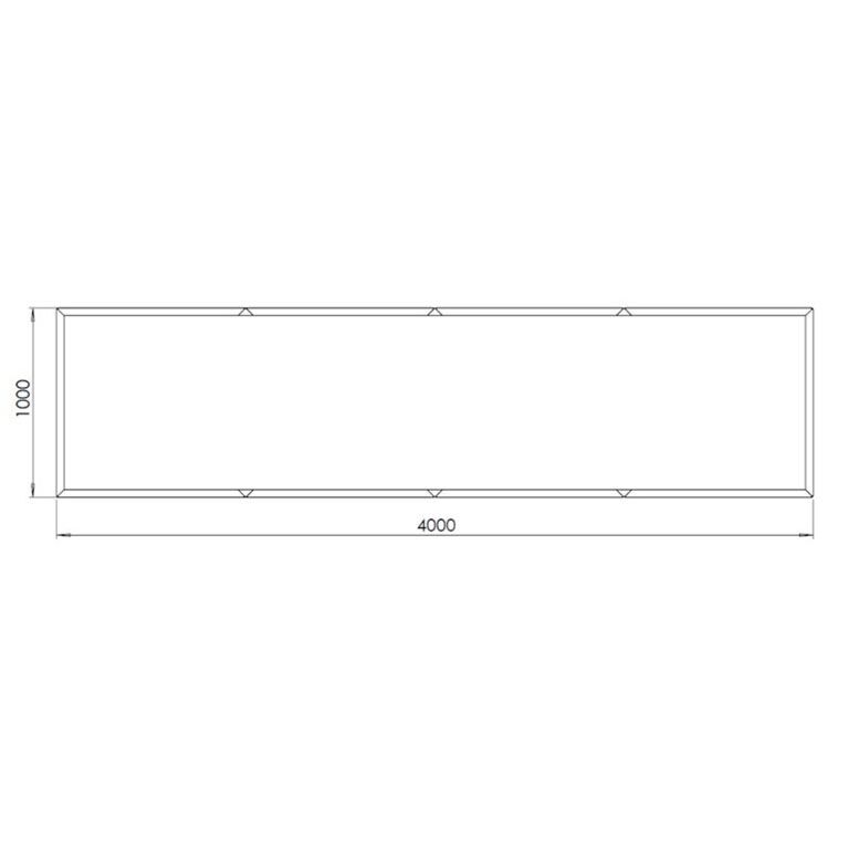 Kruka i pulverlackerat stål Texas xxl 400 x 100 cm