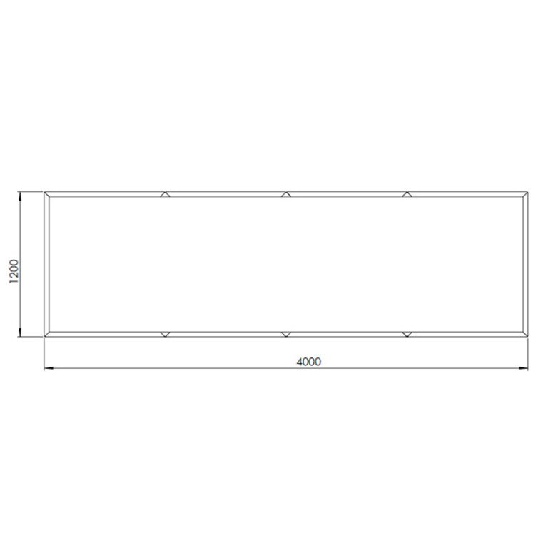 Kruka i cortenstål Texas xxl 400 x 120 cm