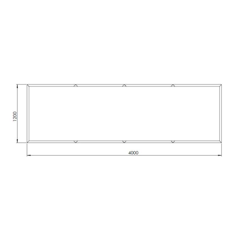 Kruka i pulverlackerat stål Texas xxl 400 x 120 cm