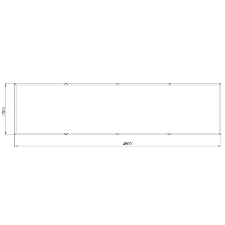 Kruka i pulverlackerat stål Texas xxl 480 x 120 cm