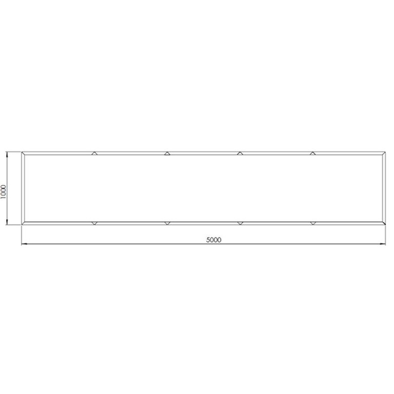 Kruka i pulverlackerat stål Texas xxl 500 x 100 cm