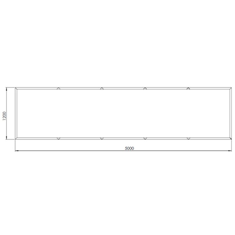 Kruka i pulverlackerat stål Texas xxl 500 x 120 cm