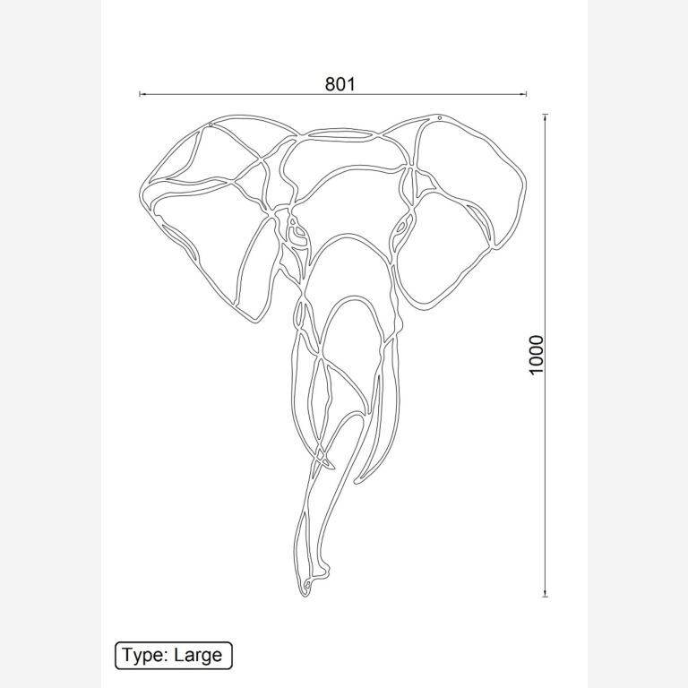 Elefant Väggdekoration av cortenstål 1.0