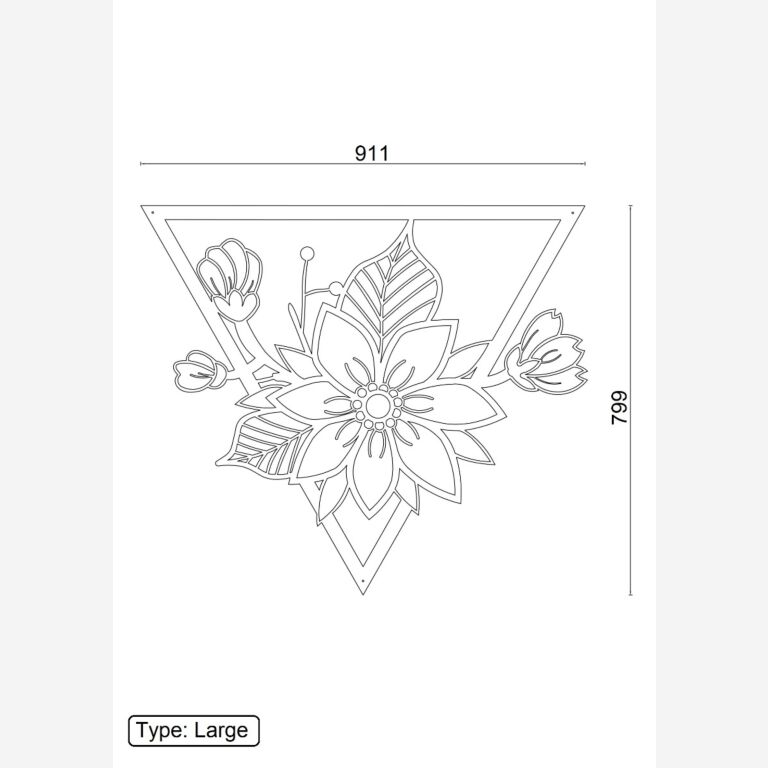 Blomma Väggdekoration av cortenstål 1.0