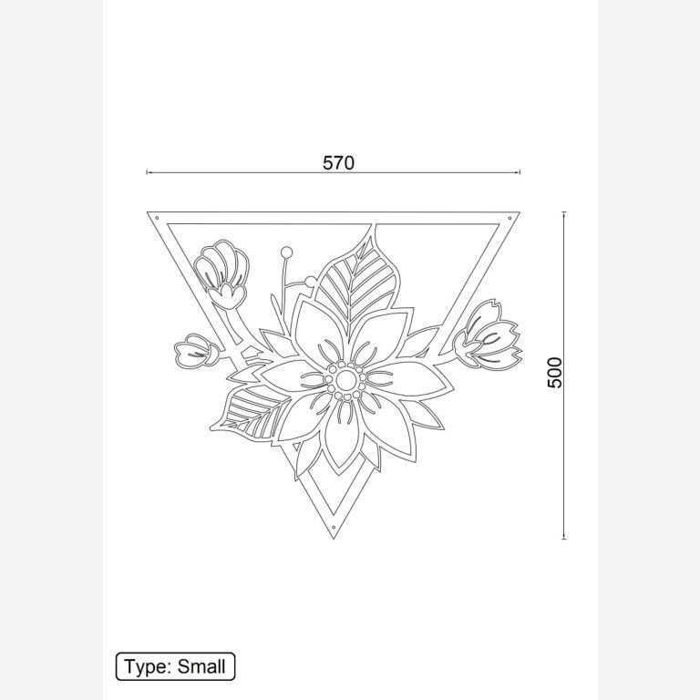 Blomma Väggdekoration av cortenstål 1.0