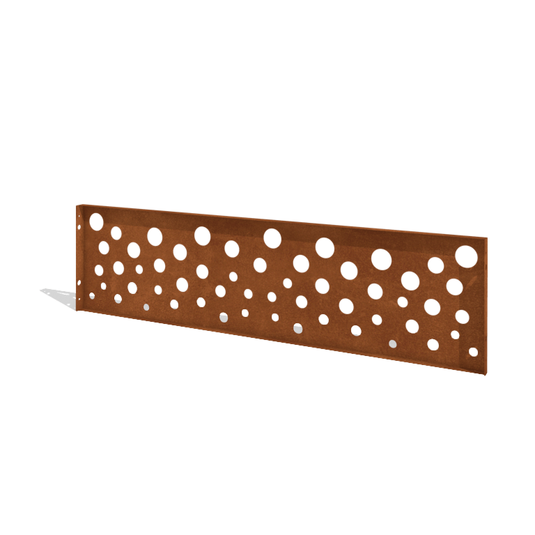 Staket i cortenstål H panel B 180 x 47,5 cm