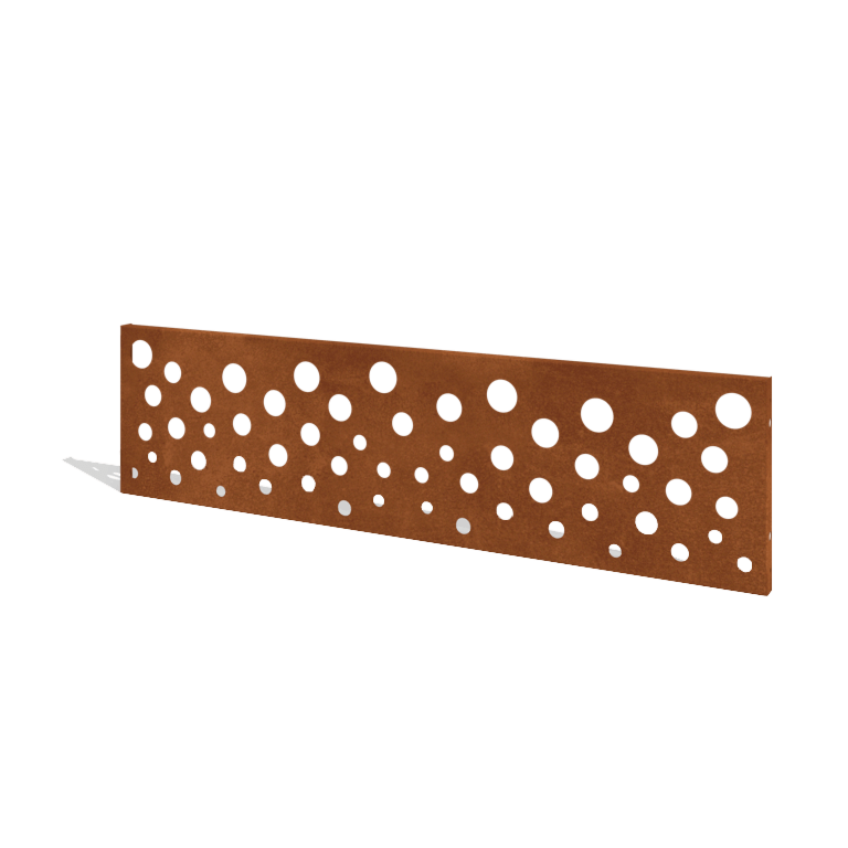 Staket i cortenstål H panel B 180 x 47,5 cm