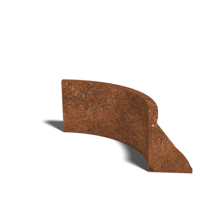 Cortenstål stödmur innerböj 50 x 50 cm (höjd 30 cm)