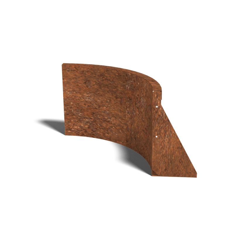 Cortenstål stödmur innerböj 50 x 50 cm (höjd 40 cm)