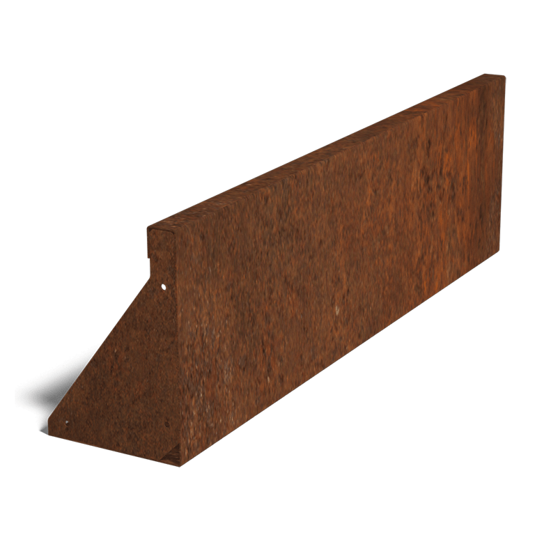 Cortenstål stödmur rak 100 cm (höjd 30 cm)