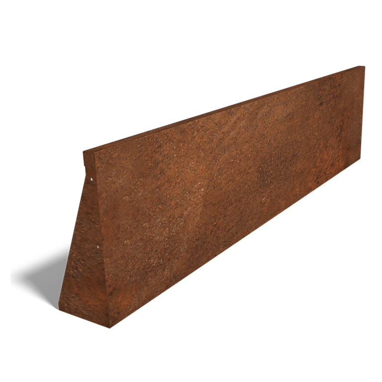 Cortenstål stödmur rak 200 cm (höjd 50 cm)
