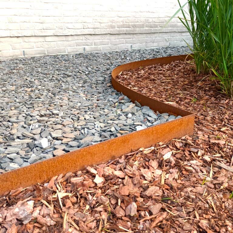 Trädgårdskant rak cortenstål 15 cm (längd 150 cm)