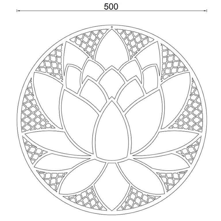 Väggdekoration av cortenstål Lotusblomma