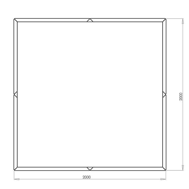 Kruka i pulverlackerat stål Miami xxl 200 x 200 cm