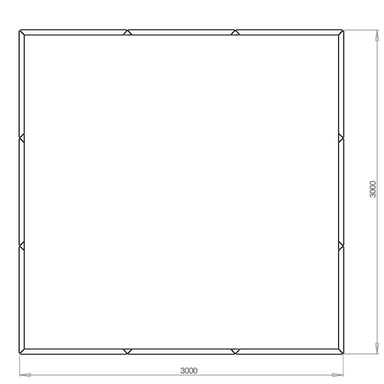 Kruka i pulverlackerat stål Miami xxl 300 x 300 cm