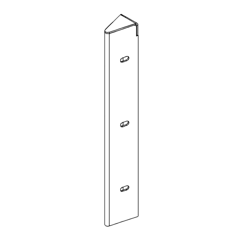 Hörnbeslag pulverlackerat stål 30° 30 cm