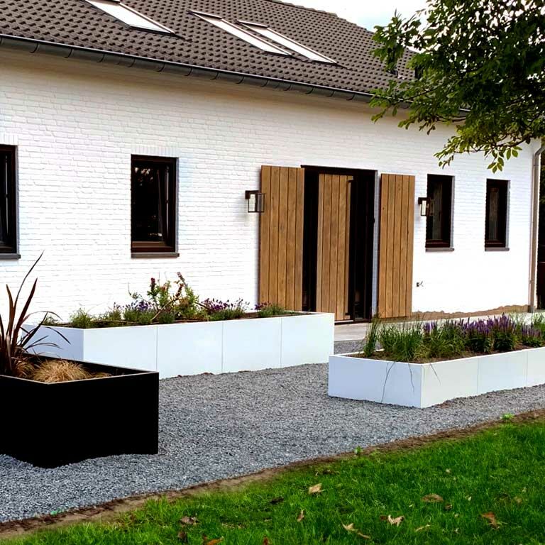 Kruka i pulverlackerat stål Texas xxl 480 x 120 cm