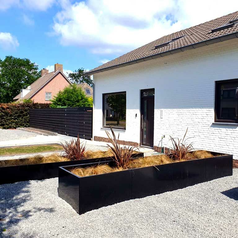 Kruka i pulverlackerat stål Texas xxl 480 x 100 cm