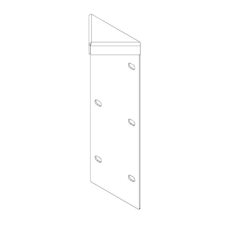 Hörnbeslag pulverlackerat stål 180° 30 cm