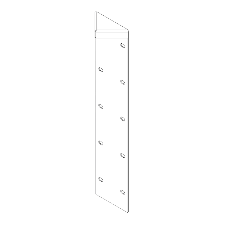 Hörnbeslag pulverlackerat stål 180° 50 cm