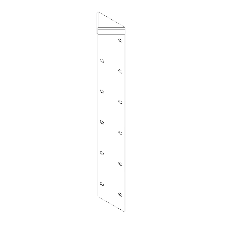 Hörnbeslag pulverlackerat stål 180° 60 cm
