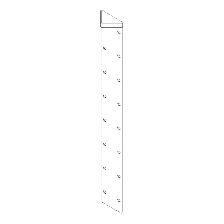 Hörnbeslag cortenstål 180° 80 cm