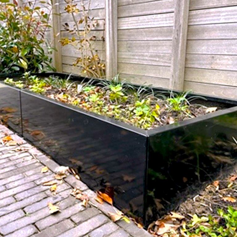 Kruka i pulverlackerat stål Texas xxl 480 x 80 cm