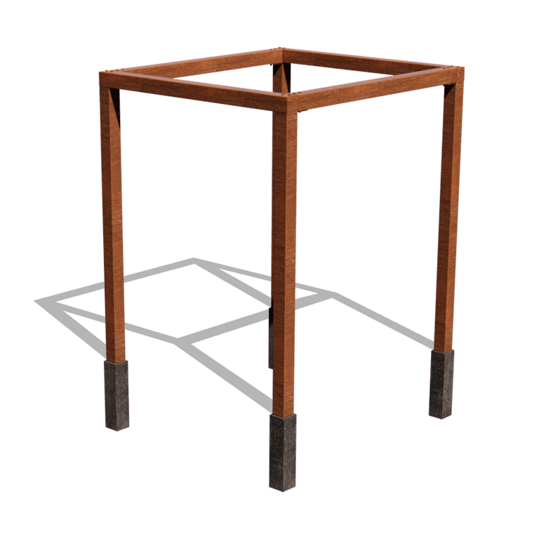 Konstruktion pergola i cortenstål, fyrkantig 224 x 200 cm