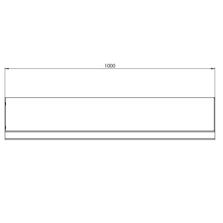 Pulverlackerad stål stödmur rak 100 cm (höjd 60 cm)