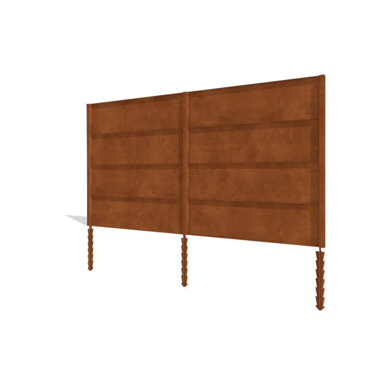 Staket i cortenstål H4 komplett set 378 cm