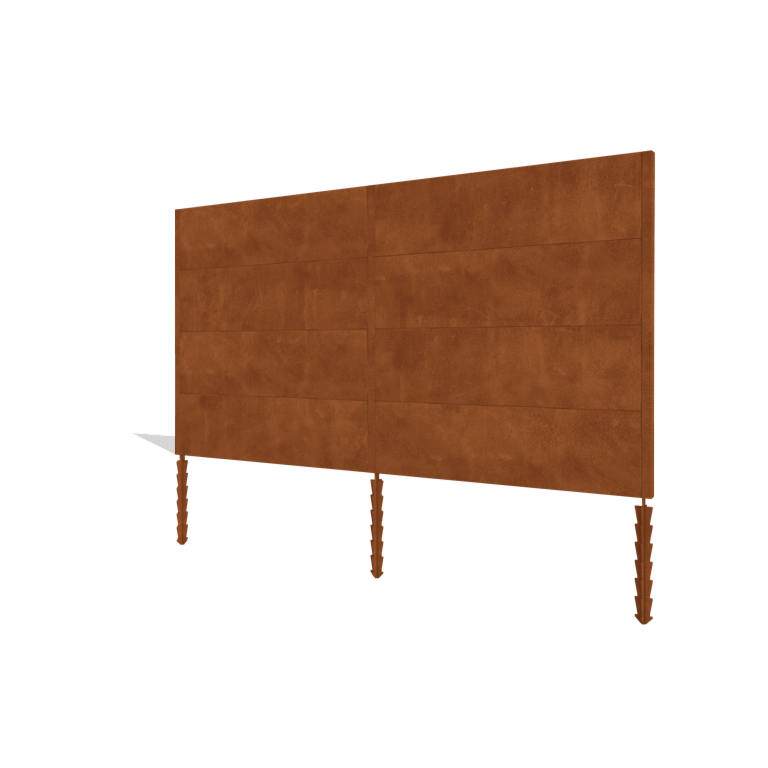 Staket i cortenstål H4 komplett set 378 cm