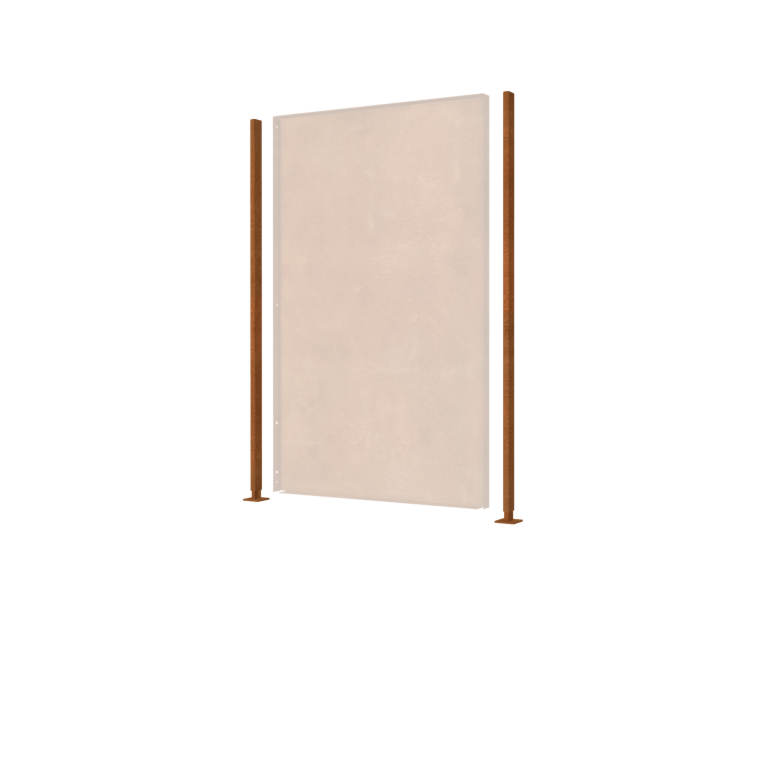 Stolpe i cortenstål rak flat botten med 190 x 6 x 3 cm