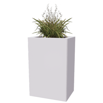 Kruka i stål - Rektangel - 40 x 30 x 30 cm - Annan RAL-färg - Med bottenplatta