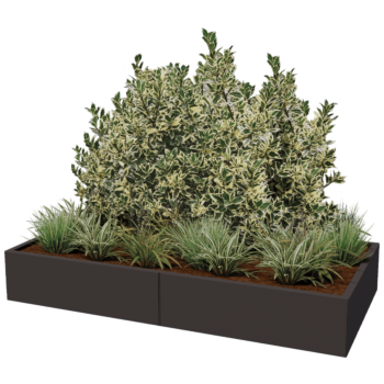 Kruka i stål XXL - Rektangel - 200 x 100 x 40 cm - Annan RAL-färg - Utan bottenplatta