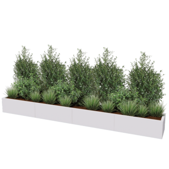 Kruka i stål XXL - Rektangel - 320 x 40 x 40 cm - Annan RAL-färg - Utan bottenplatta