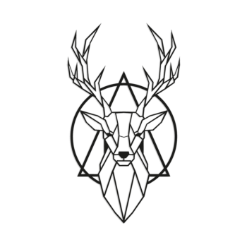 Väggdekoration i stål - Hjort 2.0 Small - 60 x 33,5 cm