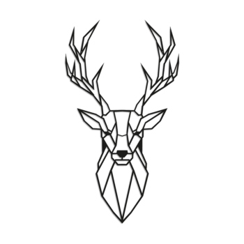 Väggdekoration i stål - Hjort 1.0 Large - 100 x 55,8 cm