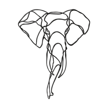 Elefant Väggdekoration i metall 1.0