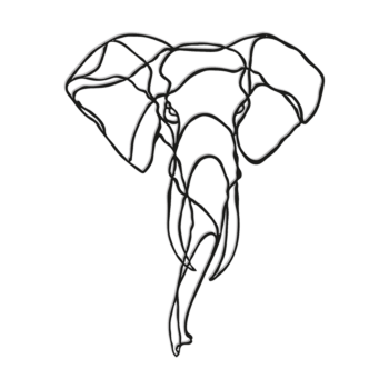 Väggdekoration i stål - Elefant 1.0 Large - 100 x 80,1 cm