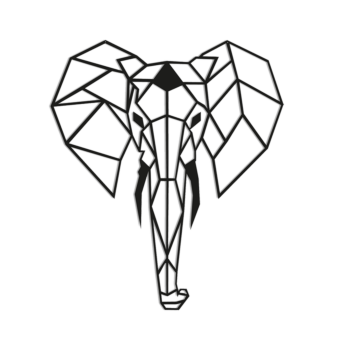Väggdekoration i stål - Elefant 2.0 Large - 92,8 x 80 cm